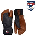 2023-24 HESTRA Topo 3-Finger (3-FingerFull Leather Short) Navy/Brown ヘストラ グローブ スキー スノーボード 手袋 2024 日本正規品