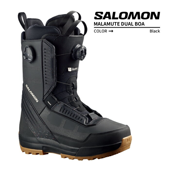 2023-24 SALOMON MALAMUTE DUAL BOA Black/Black/Black サロモン マラミュート デュアル ボア スノーボード ブーツ メンズ 2024 日本正規品