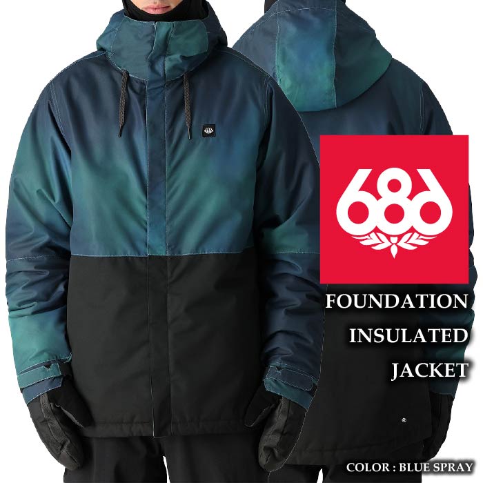 2024-25 686 FOUNDATION INSULATED JACKET Blue Spray シックスエイトシックス スノーボード ウェア ジャケット メンズ 24-25 2025 日本正規品