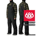 2024-25 686 HOT LAP INSULATED BIB Black シックスエイトシックス スノーボード ウェア ビブパンツ メンズ 24-25 2...