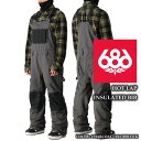 2024-25 686 HOT LAP INSULATED BIB Charcoal Colorblock シックスエイトシックス スノーボード ウェア ビブパンツ メンズ 24-25 2025 日本正規品