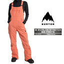 2024-25 BURTON Women's AVALON STRETCH BIB PANTS Peach Echo バートン スノーボード ウェア ビブパンツ...