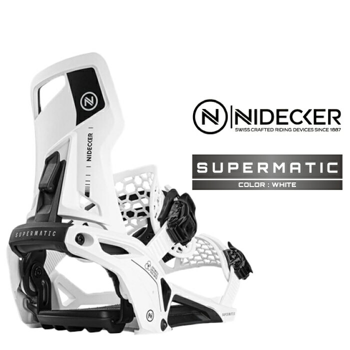 2024-25 NIDECKER SUPERMATIC White ナイデッカー スーパーマティック ホワイト スノーボード バインディング ビンディング メンズ レディース 24-25 2025 日本正規品