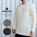 インデラミルズ サーマル コットンヘビーウエイト Tシャツ INDERA MILLS COTTON HEAVYWEIGHT THERMALS LONG SLEEVE 839LS DR Natural Black Grey ロンT ワーク アウトドア 長袖T 無地T 厚手 頑丈 メンズ 男性