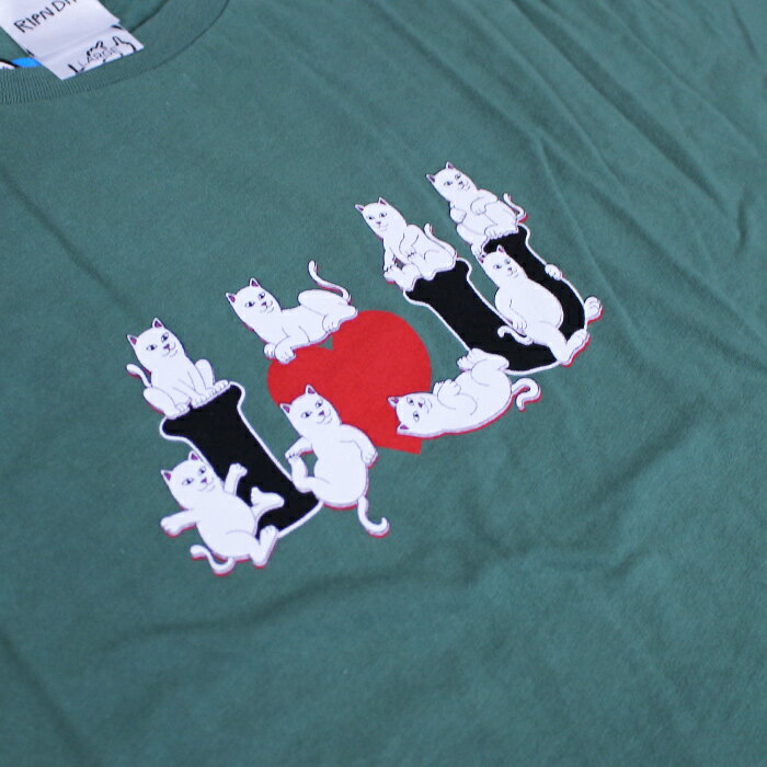 RIPNDIP I Heart U Tee Olive リップンディップ アイ ハート ユー Tシャツ オリーブ 緑 グリーン 半袖 Short sleeve T-shirts