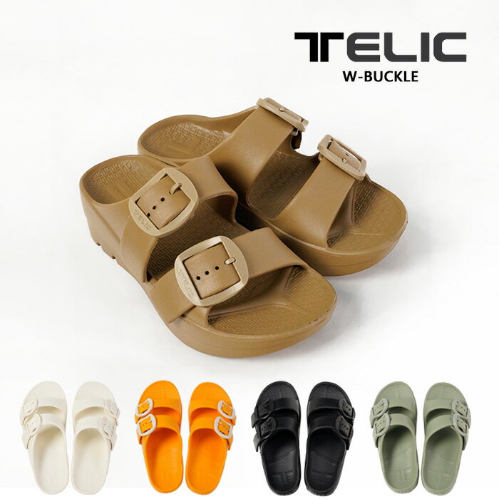 ƥå  TELIC W-BUCKLE SANDAL Black Camel Ivory Mango Pistachio Gree...