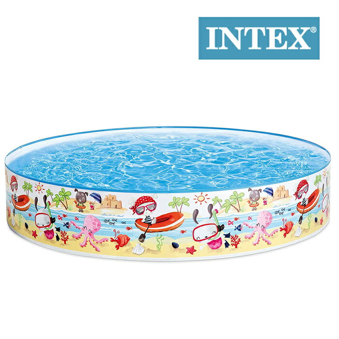 インテックス ビニールプール ファンアットザビーチスナッププール INTEX U-56451 【Brand】 エアベッドや家庭用プール、スパなどを販売するINTEX(インテックス)。50年以上の歴史を持つ老舗ブランドで世界100か国以上に手ごろな価格で高品質な商品を展開しています。 【Details】 空気入れ不要、広げて水を入れるだけで使える便利な家庭用プールです！ ご使用になる前に、必ず本体の注意事項もお読みください。 本品は救命具用に作られたものではありません。必ず監視者のもとで遊ばせてください。 ※初期不良のみ対応させていただきますが、テープ等で補修可能な軽微な空気漏れは初期不良対象外とします。 ※同じ商品でも、生産時期や場所により仕様が異なる場合があります。 ※特価商品のため、箱潰れや汚れ等がある場合がございます。予めご了承の上ご購入下さいませ。 サイズ:直径152×25cm 付属品:修理用パッチ 対象年齢:3才以上 材質:ビニール, ポリ塩化ビニル 生産国:中国