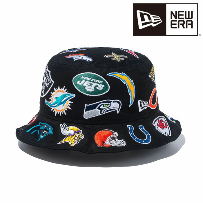 ニューエラ NEW ERA バケット01 Team Logo Allover NFL ブラック 14109613 バケットハット 帽子 日本正規品