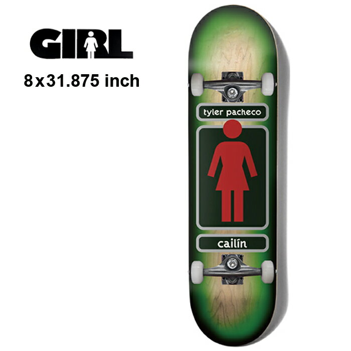 GIRL 93 TIL TYLER PACHECO 8.0 × 31.875 Inch ガール スケートボード COMPLETE 【Brand】 1994年にカリフォルニアにて、プロスケーター“RICK HOWARD”、映画監督(当時ビデオディレクター)“SPIKE JONES”とグラフィックアーティスト“ANDY JENKINS”の3人が立ち上げたスケートボードブランド。 「GIRLに認められたら間違い無い。」といった認識が業界全体に広まり、他ブランドの看板ライダー達が順を追うようにチームに加入し、瞬く間に人気、実力ともにNO.1スケートブランドに上りつめた。 因みに『GIRL』という由来は、“MEGAN BOLTIMORE”という女性が社長を務めることからともいうユニークなモノ。またチームに加入するには、まずファミリーになってからというのも『GIRL』らしい。 それと何と言ってもスーパースター揃いのメンツが出演し、鬼才“SPIKE JONES”が監修を務めたフルレングスDVD「Year Right!」や、2012年にDVD「PRETTEY SWEET」が姉妹ブランドの『CHOCOLATE』との共同製作で約10年ぶりにリリースなど、GIRLファミリーならではの企画が満載でポップな世界観がグラフィックやイメージ全体に感じ取れるブランド。 【サイズスペック】 ●デッキ 幅:8.0 インチ 長さ:31.875 インチ ●ウィール 52mm ●ベアリング ABEC5 ※こちらの商品は性質上、デッキ1つ1つの色合い色ムラが異なりますためお写真のイメージと異なる場合がございます。 また製造時の細かい傷やプリントずれなど滑走に問題無いものは不良として対応出来ませんので予めご了承くださいませ。