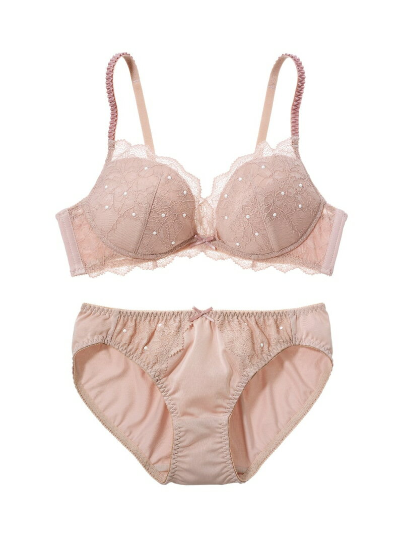 [SALE/20% OFF] [Non-wired/Choose your design] Round bust-shaping flower lace non-wired bra set PEACH JOHN Peach John Innerwear/Loungewear Bra & Panty Set Gray Beige Pink Black [RBA_E] [Pre-order] *[Rakuten Fashion]