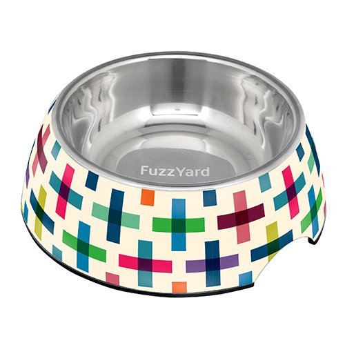 犬 猫 小動物 ペット用 食器 皿 おしゃれ かわいい 二層構造 ステンレス メラミン滑り止め FuzzYard ファズヤード フードボウル ジェンガのサムネイル