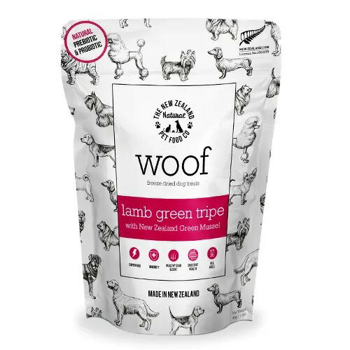 【WOOF】ワフ ラムグリーントライプ with 緑イ貝 犬用 おやつ トッピング ニュージーランド産 エアドラ..