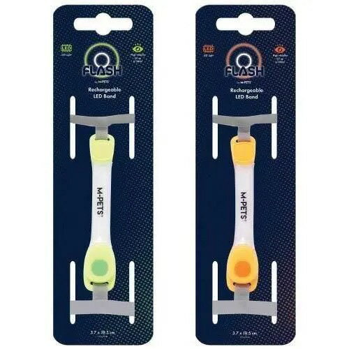 【M-PETS】エムペッツ FLASH LED BAND＜全2色＞ 犬用 散歩 LEDライト バンド 充電式 面ファスナー 生活..