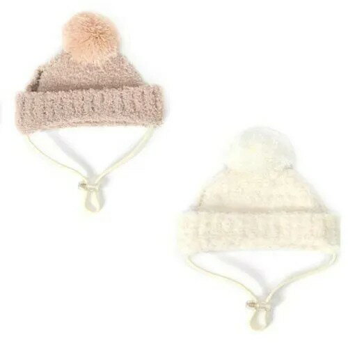 【Solgra】ソルグラ マシュマロニット帽 犬用 帽子 やわらかい 耳穴 ゴム サイズ調整可 小型犬 中型犬 ..