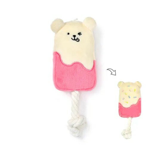 ★ SOLGRA TOY ICE CANDY SERIES ★ アイスキャンディの中にはピーピー♪ガサガサ♪ わんちゃんの好奇心をくすぐる楽しい仕掛けが入っています！ アイスキャンディの棒の部分はロープになっています★ スペック 【カラー】OFF-WHITE 【サイズ】W70×H80×D25mm 【重　量】21g 【JANコード】4573460313141