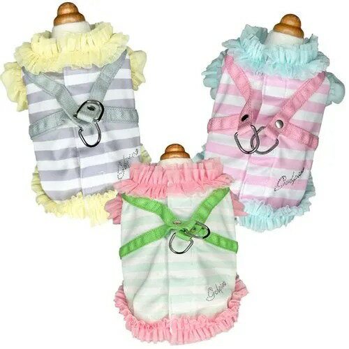 【GODPIVA】COOLボーダーチュールハーネス［ゴッドピバ］ 犬用 胴輪 COOL生地 マジックテープ 防虫加工