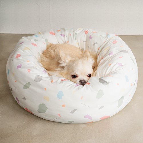 犬 犬用 ベッド かわいい おしゃれ 暑さ対策 ひんやり 冷感 クール 涼しい もちもち Solgra ソルグラ テラゾークールラウンドベッド