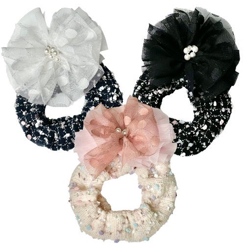 【GODPIVA】ツイードフラワースヌード ［ゴッドピバ］犬用 顔回り 汚れ防止 かわいい チュール ツイー..