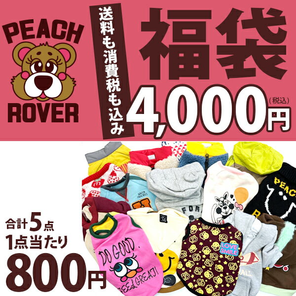 犬服 かわいい福袋 秋冬 犬用服 PeachRover ピーチローバー 5点入り激得福袋
