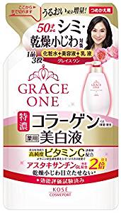 コーセー グレイスワン 薬用 美白保湿液 詰め替え KOSE GRACE ONE コラーゲン 美白液 ジェルクリーム 薬用美白 薬用美白クリーム 乾燥肌 しっとり スキンケア シミ しみ しわ シワ 乾燥小じわ 50代 アスタキサンチン 化粧品 保湿ジェルクリーム ビタミンC ヒアルロン酸