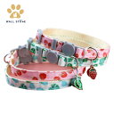 CAT COLLAR 首輪 猫首輪 ネコ用 カラー 花柄 平首輪 テープ クイックリリースバックル セーフティバックル 力が加わると外れるバックル ペンダンとベ...