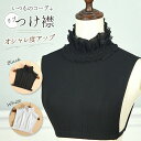 つけ襟 付け襟 フリル つけ衿 つけえり 立ち襟 リブ レディース ブラウス シャツ レース フェイク 襟 レイヤード ホワイト ブラック/リブつけ襟