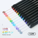 カラーペン 12セット 水性カラーペン 可愛い 水性カラーペン 洗たくでおとせる イラスト&手帳&絵手紙&色塗 文房具 美術 事務用 画材 子供用画材 収納ケー...
