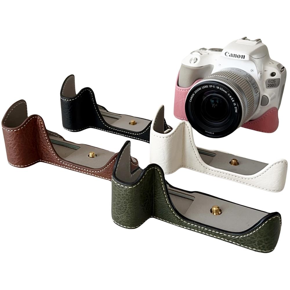 カメラケース Canon EOS 200D ケース カメラ保護 バッファロー模様 電池交換可能 高品質 フェイクレザー PUレザー 三脚対応 レザーケース 合革 合皮 キズ防止 カバー 軽量 衝撃吸収 互換品