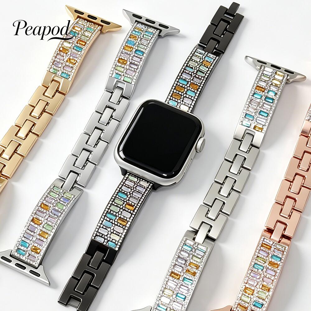 Rakuten - アップルウォッチ バンド チェーン レディース スリム 工具不要 女性Apple Watch バンド レディース ステンレス ベルト キラキラ ラインストーン 高級 おしゃれ 38mm 40mm 41mm 42mm 44mm 45mm 46mm 49mm Series11 Series10 SE Ultra2 対応
