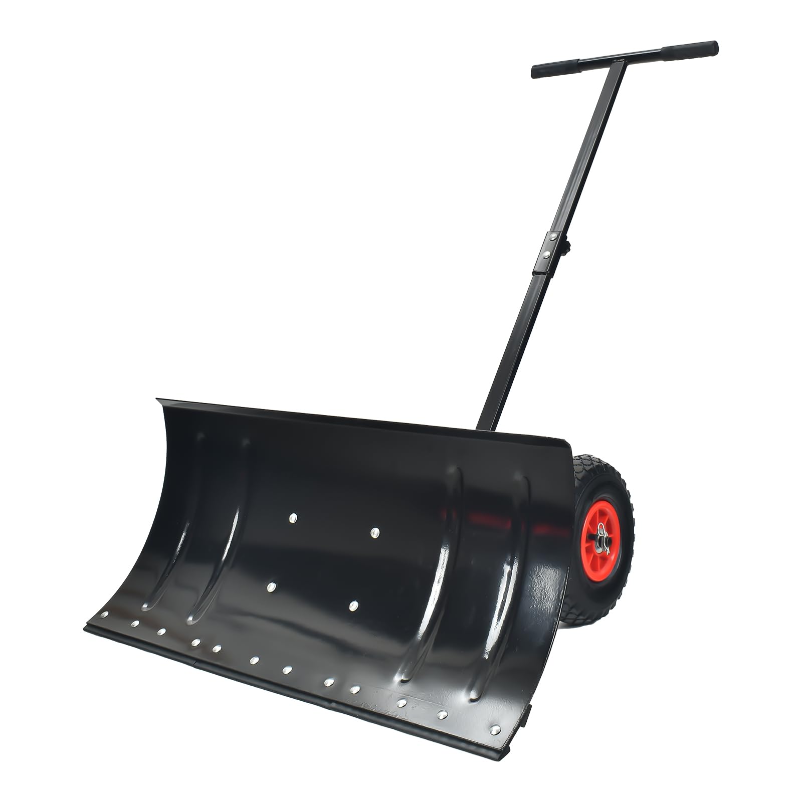 タイヤ付 雪かきスコップ 除雪機 雪かき機 除雪スコップ スコップ除雪 手押し式【押すだけでラクラク除雪】 除雪機 手押し式 タイヤ付き 雪かき機 幅74cm 上下 左右 5段階 角度調整/高さ調整可能 スノープッシャー キャスター付き 雪押し 道具 家庭用 駐車場 玄関 雪対策