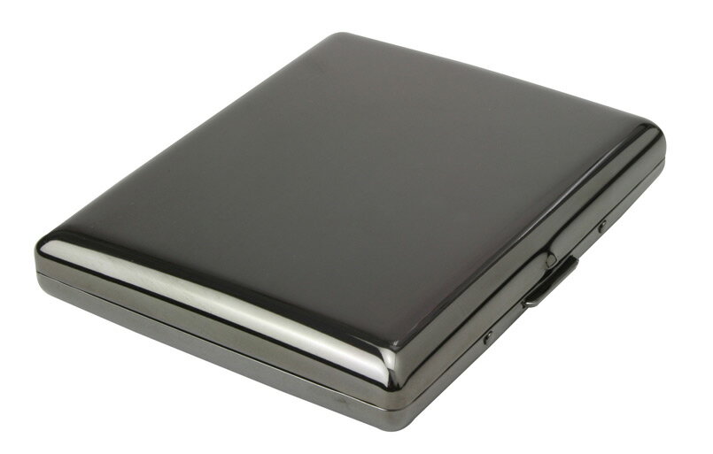 カジュアルメタル20本(100mm) ブラックプレーン シガレットケース 1-92307-51