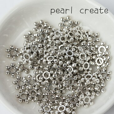 スペーサー 100個【パールクリエイト】業務用 シルバー 8.3mm アクセサリーパーツ ハンドメイド パーツ 素材 材料 イヤリング ブレス ピアス 副資材 アクセサリーキッド 基礎金具