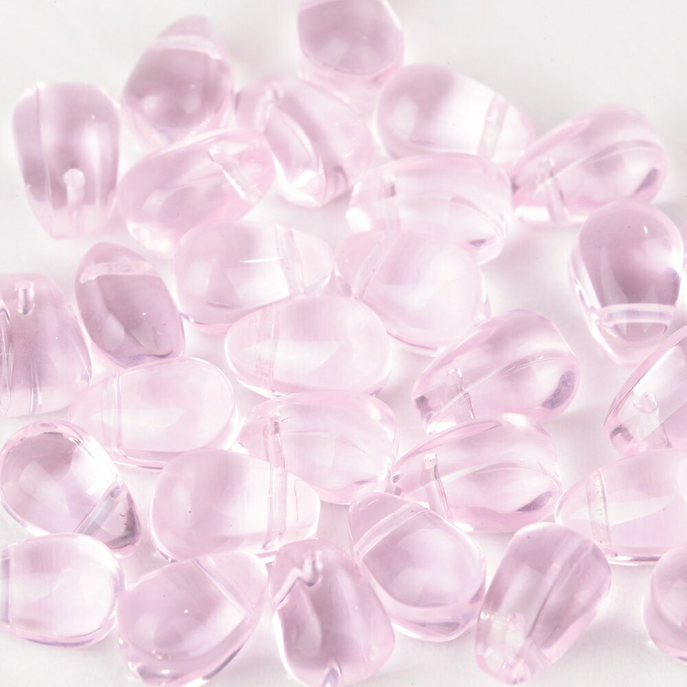 【国内検品済み】しずく型 チェコビーズ ピンク 9×6mm 30個 B-087 高級 透明感 横穴貫通 ハンドメイド アクセサリーパーツ ドロップ なみだ型 涙型 チェコガラス 桃色