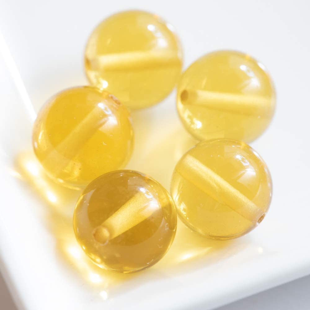 【国内検品済み】天然石 トパーズ 黄玉 10mm 5粒 S-022 両穴貫通 11月の誕生石 おうぎょく 黄色 イエロ..