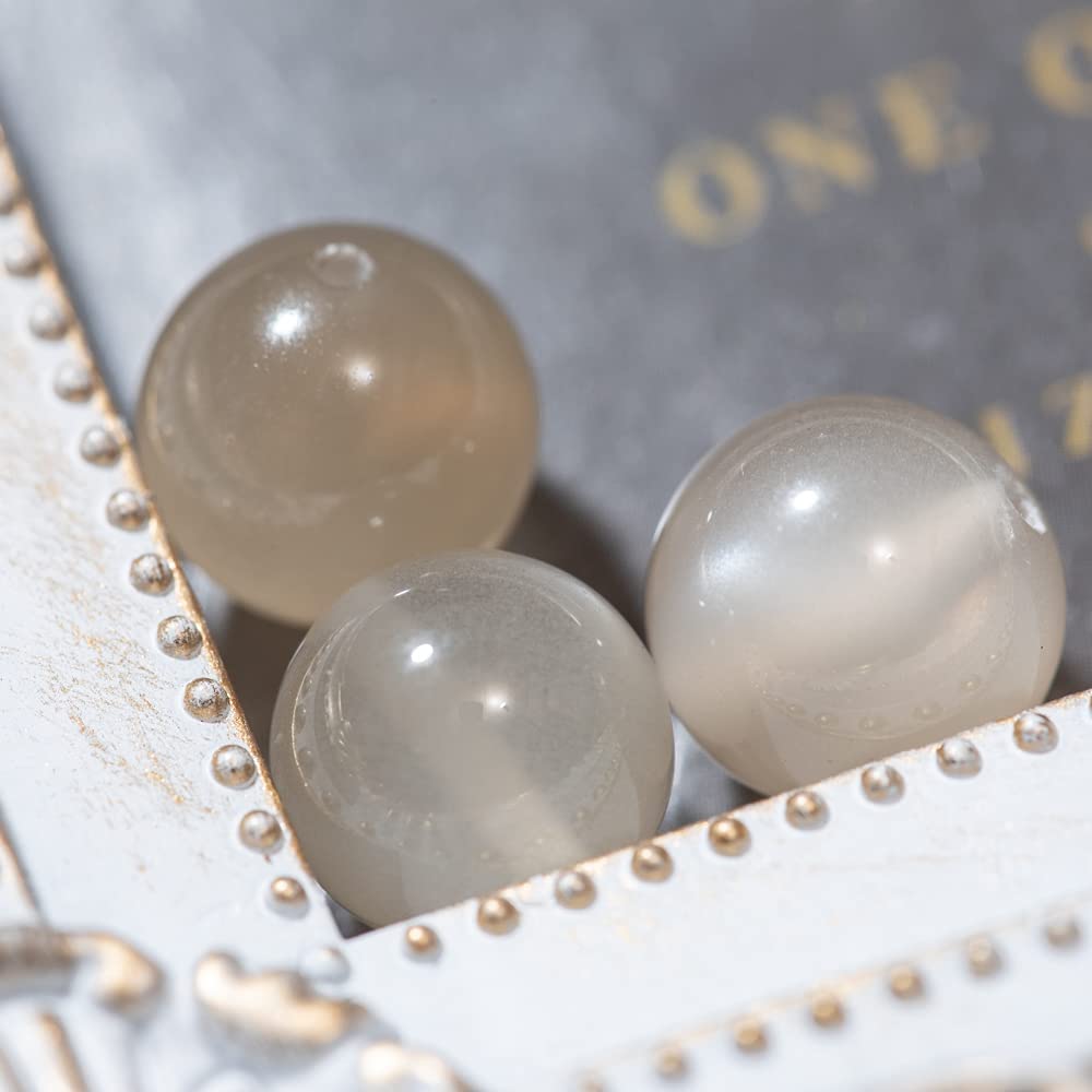 【国内検品済み】天然石 グレームーンストーン 誕生石 10mm 3粒 S-028 両穴貫通 パワーストーン 月長石 げっちょうせき 灰色 感情安定 潜在能力