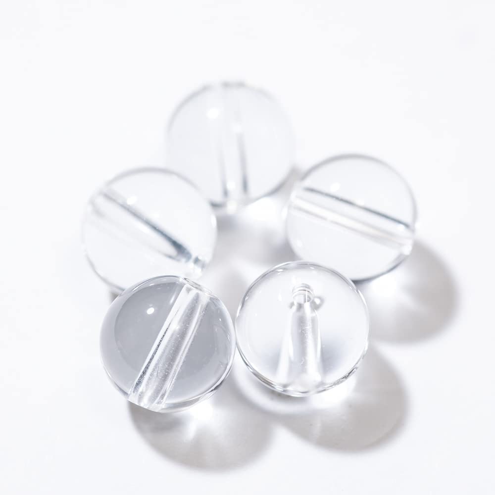 【国内検品済み】天然水晶 ブラジル産水晶 8mm 5粒 S-049 両穴貫通 クリア パワーストーン クリスタル 浄化 開運 潜在能力開花