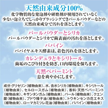 歯磨き粉 ホワイトニング 送料無料 4本組 オーガニック ハミガキ ペースト110g パーリーホワイト AN ホワイトニング フッ素不配合