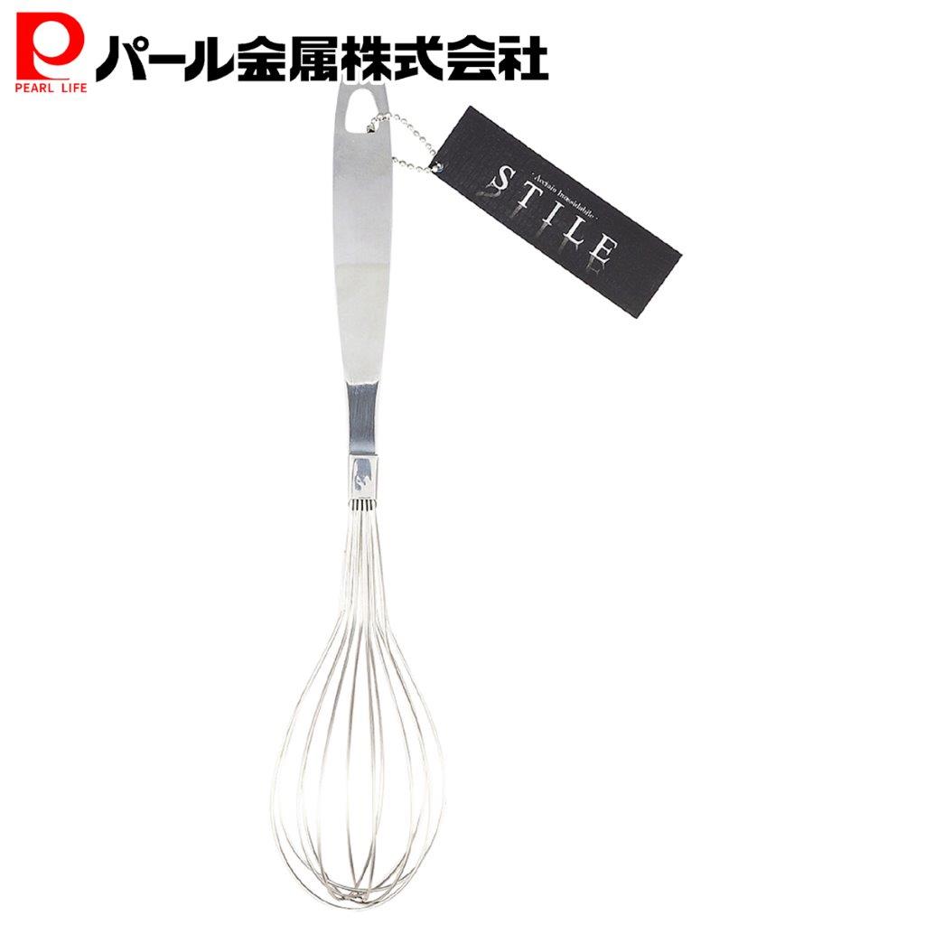【9月4日20時〜楽天スーパーSALE！】 パール金属公式 泡立て器 シルバー 32×6.3×6.3cm オールステンレス スティーレ G-5019
