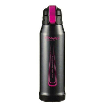 パール金属 水筒 800ml 直飲み ステンレス ダイレクト ボトル ピンク×ブラック ポーチ付 NEWエナジーチャージャー HB-3061