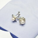 パール カフス 高級 淡水真珠 カフスボタン カフリンクス 約7.0mm シルバー 父の日 プレゼント 結婚式 冠婚葬祭 成人式 卒業式 入学式 本真珠 カジュ...