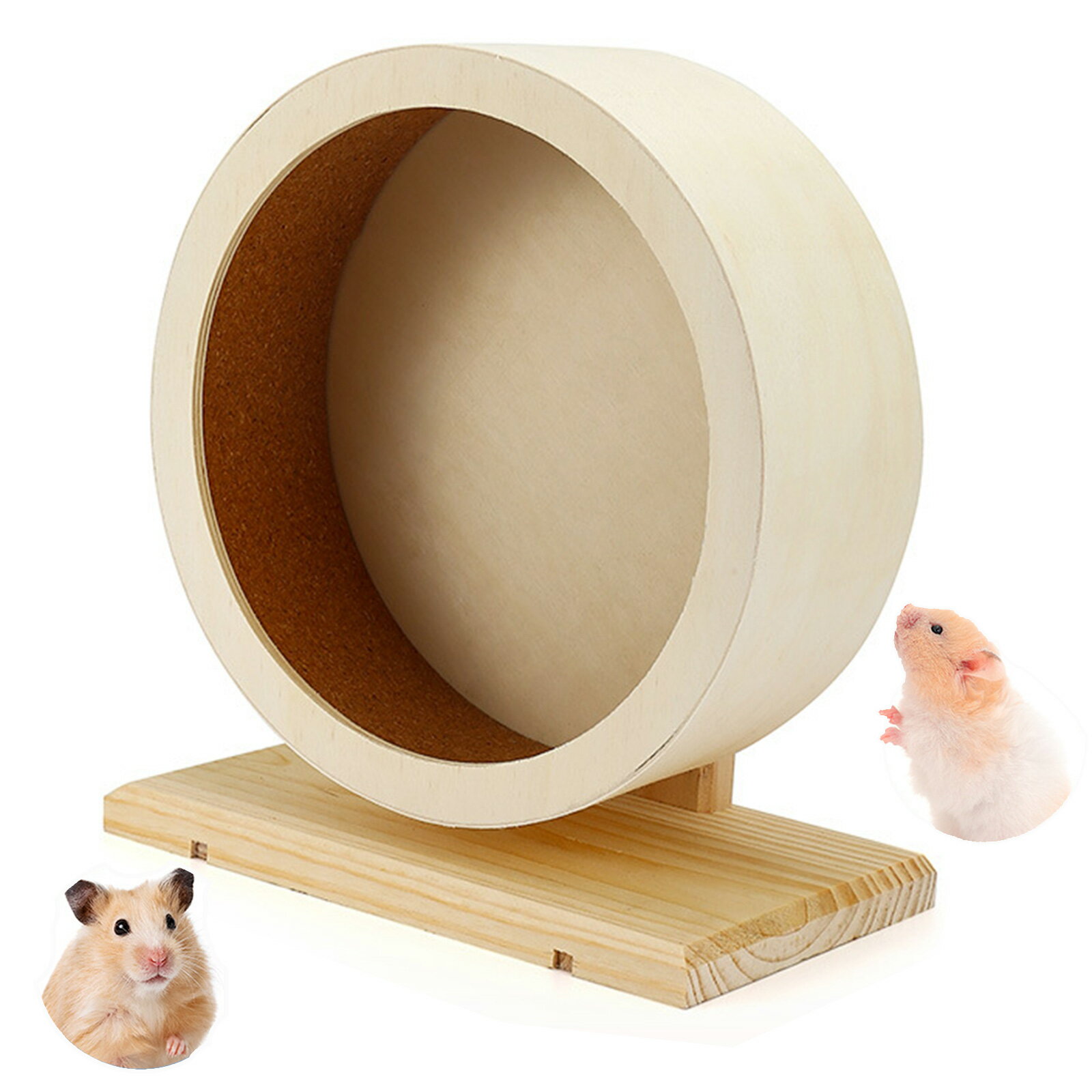 ハムスター サイレントホイール 21cm 回し車【静音/安全設計】天然松木 運動器具 ドワーフ ジャンガリ..