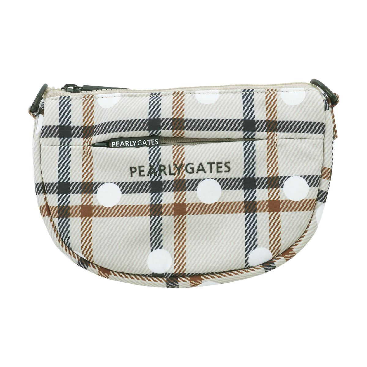 パーリーゲイツ PEARLY GATES チェック×ドット柄中綿マルチポーチ