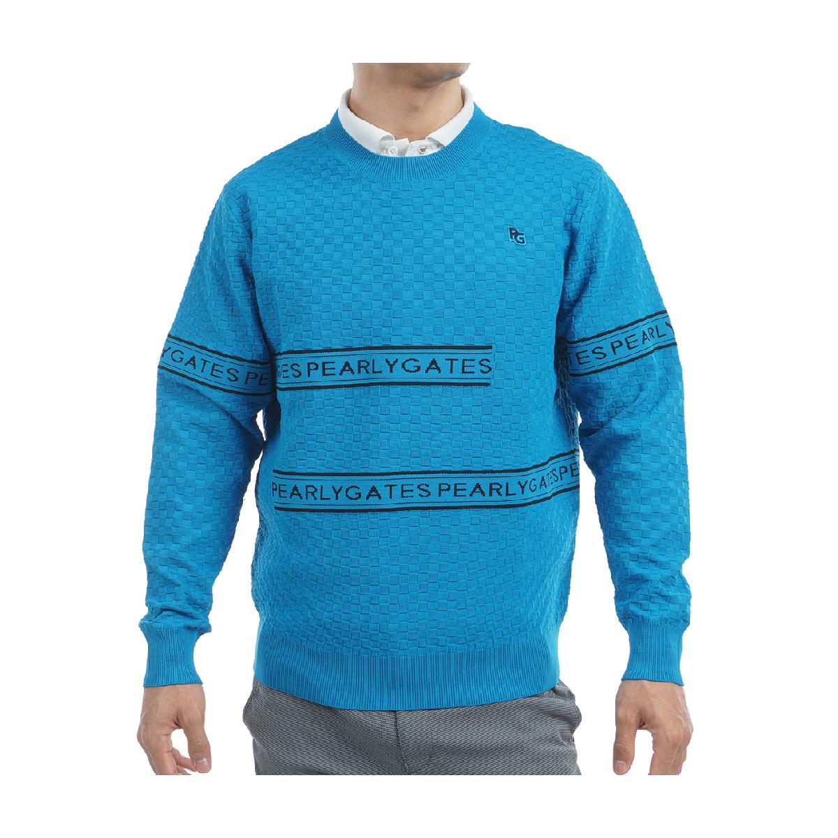 パーリーゲイツ　PEARLY GATES　光栓 1／50 市松柄丸首セーター