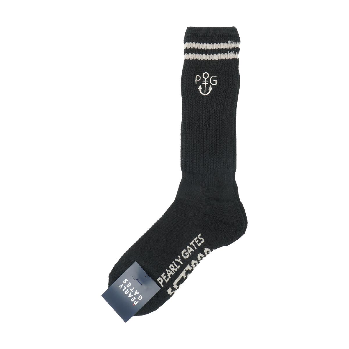 パーリーゲイツ　PEARLY GATES　アンカーロゴ刺繍 ルーズ調ミドルソックス