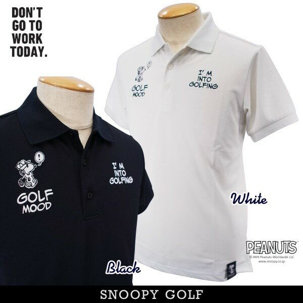 SNOOPY GOLF スヌーピーゴルフGOLF MOOD ジョー・クール/スヌーピー"ZERO AQUA"メンズ半袖ポロシャツPEANUTS 642-3960102/23C