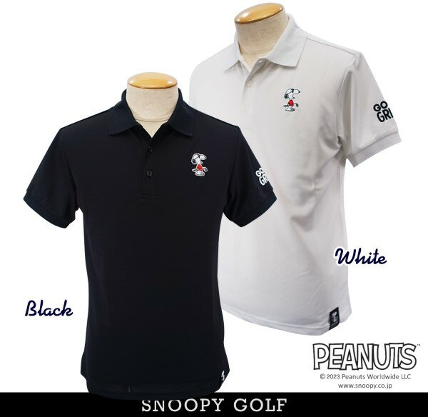 【NEW】SNOOPY GOLF スヌーピーゴルフGOOD GRIEF! フォァーー!!ジョー・クール/スヌーピー ZERO AQUAメンズ半袖ポロシャツ PEANUTS642-3960103/23C