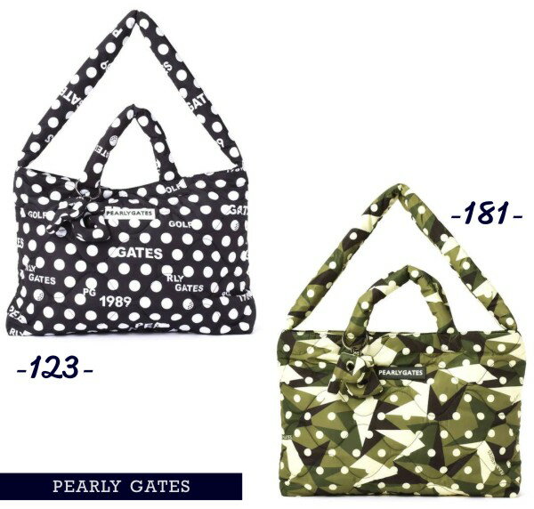 【PREMIUM SALE OFF】PEARLY GATES パーリーゲイツボールドット or CAMO&DOT 中わたBIGトートバッグ ロゴチャーム付きボストンバッグ 053-2281101/22D【DOT-IRON】【CAMO-DOT】