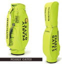 【NEW】PEARLY GATES パーリーゲイツ≪PG is PG≫ Big SMILYワッペン 千鳥格子柄キャディバッグ/カートタイプ≪Lime≫053-6...
