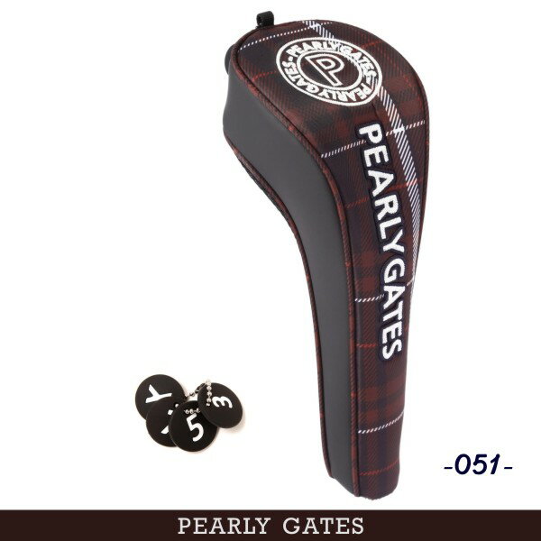 PERALY GATES パーリーゲイツニューサークルロゴ & BROWNチェックフェアウェイウッド用ヘッドカバー053-3284002/23D