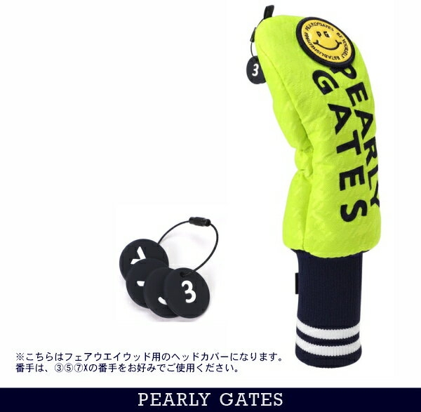 【NEW】PEARLY GATES パーリーゲイツ≪PG is PG≫ Big SMILYワッペン 千鳥格子柄フェアウェイウッド用ヘ..